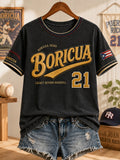 Women's Baseball Print T-shirt