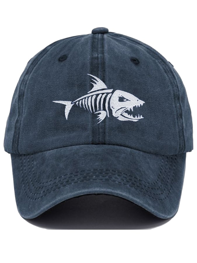Unisex Shark 1975 Print Baseball Cap