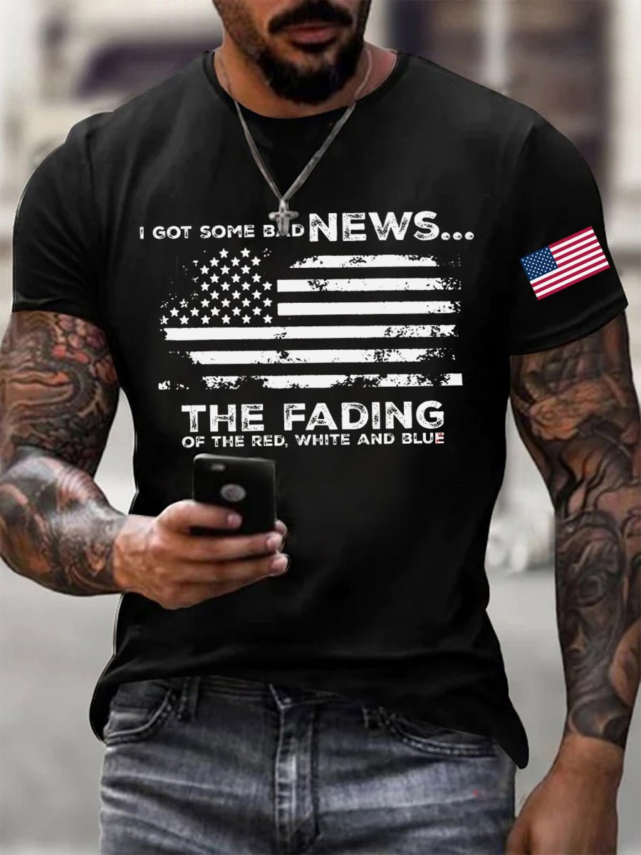 Men's The Fading of the Red White and Blue Printed T-shirt