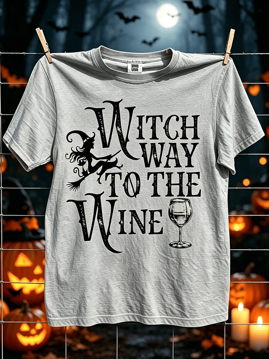 Women's Halloween Witch Print T-Shirt