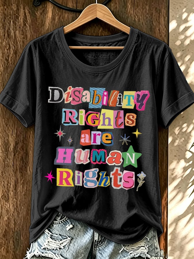 Women's Disability Rights are Human Rights Print Casual T-Shirt