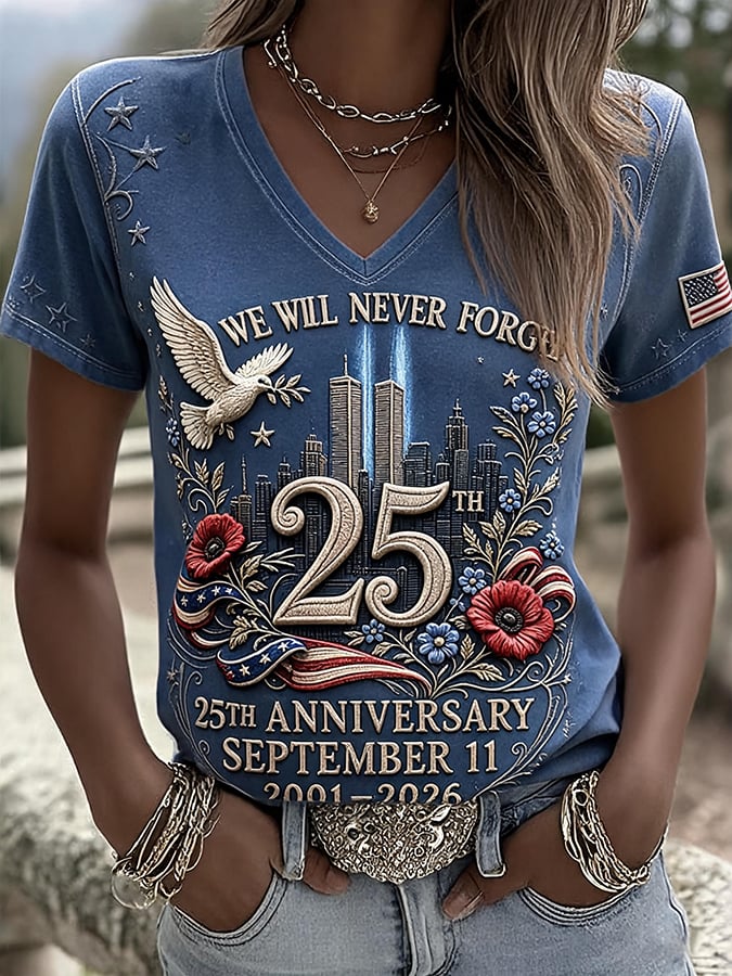 9.11 Never Forget Printed T-Shirts