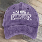 Eleven Stranger Upside Down Hawkins 80s Horror Art Printed Cap