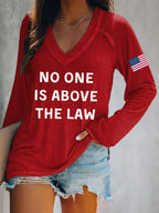 Women's No One Is Above The Law Printed Casual T-Shirt
