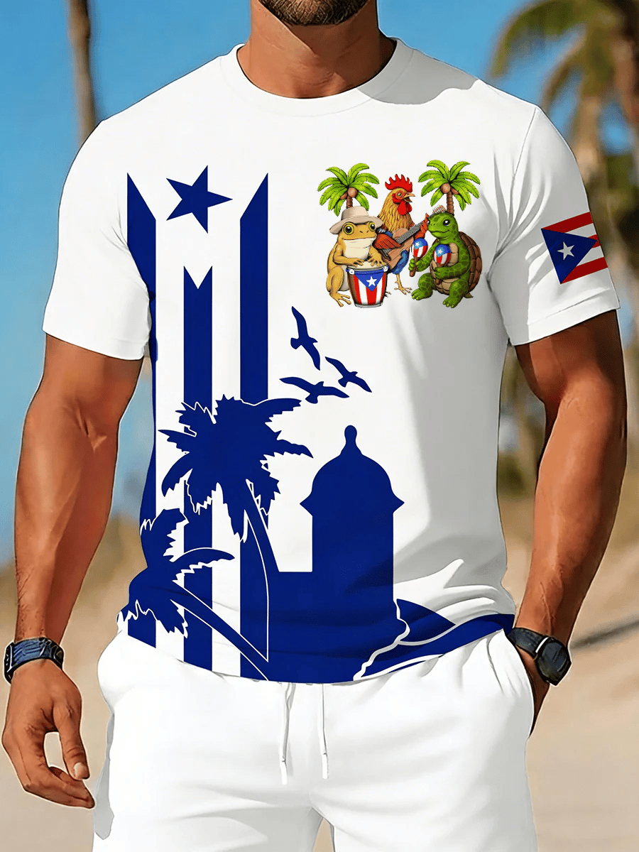 Men's Puerto Rico Printed Casual T-shirt