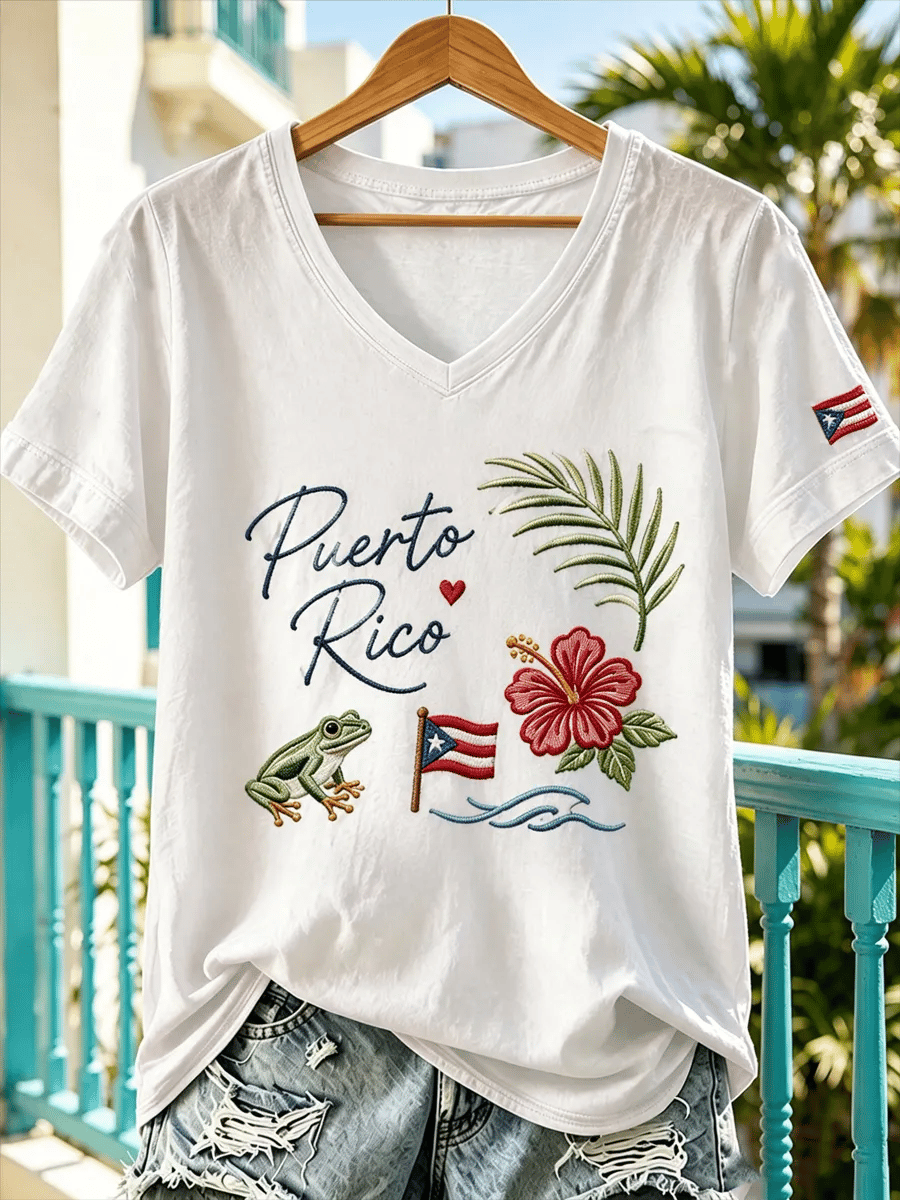 Women's Puerto Rico Pride Art Printed T-shirt