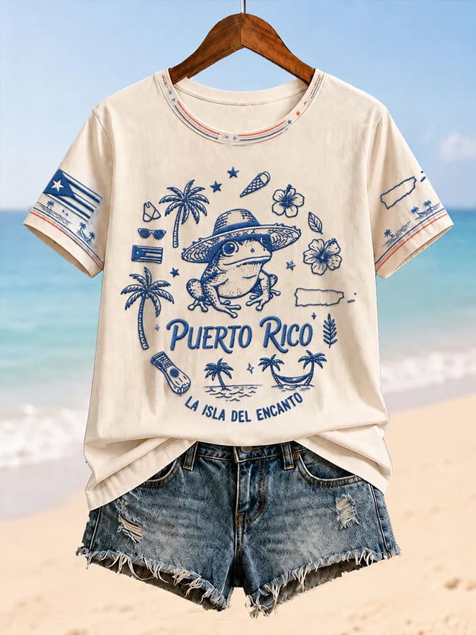 Women's Puerto Rico Print T-Shirt