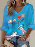Puerto Rico Singer Boricua Printed Long Sleeve Top