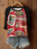 Puerto Rican Christmas Tree Printed Raglan Top