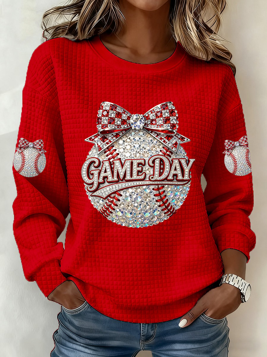 Women's Baseball  Print Hoodie