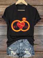 Women's Love Story print V-neck T-shirt