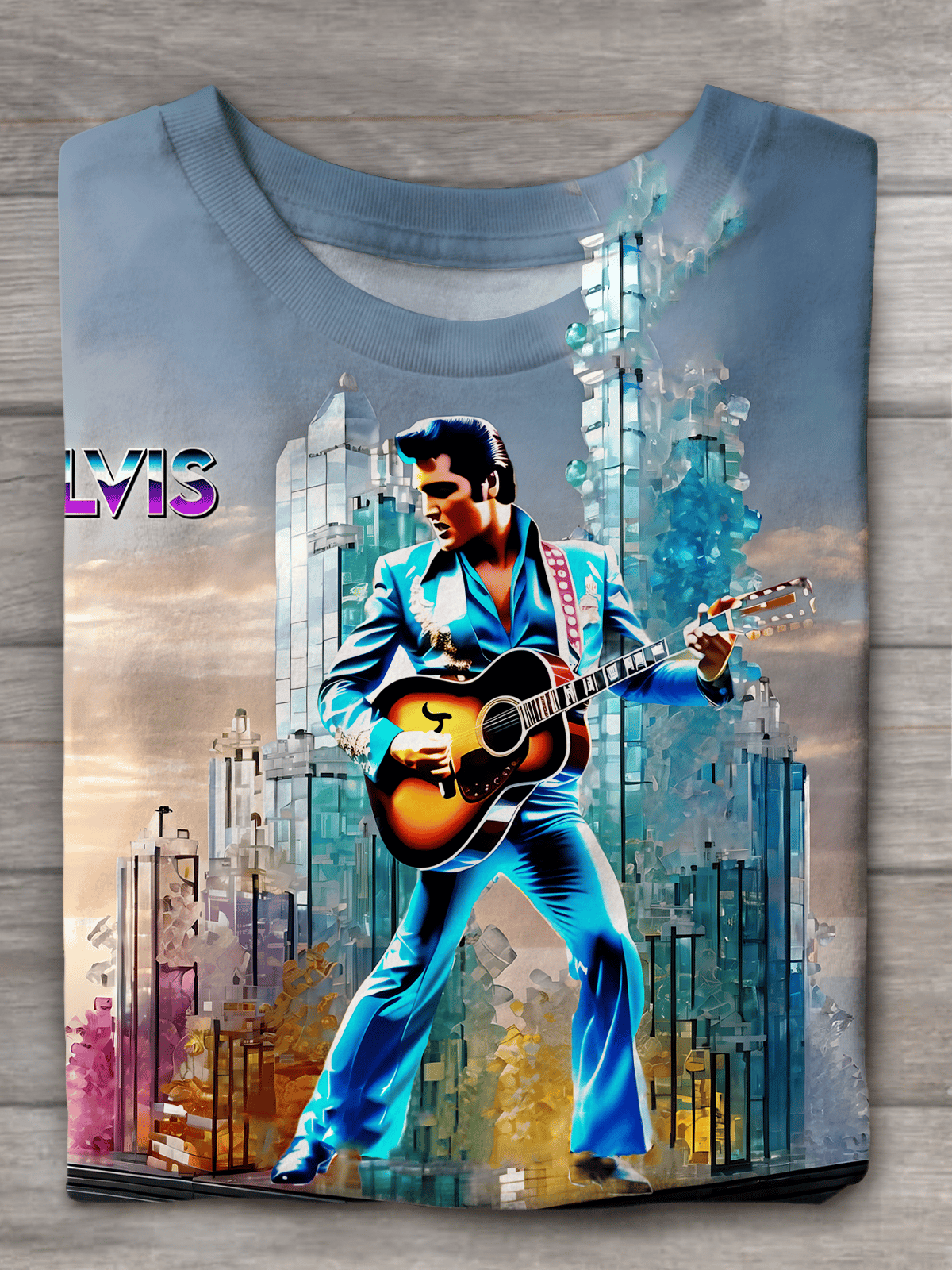 Merry Christmas King of Rock and Roll Printed T-shirts