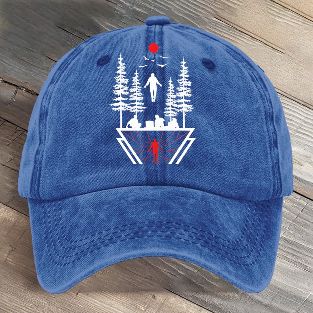 Stranger Upside Down Hawkins 80s Horror Art Printed Cap