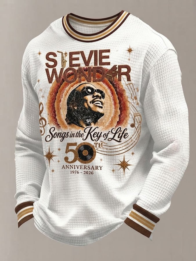 Men's Vintage Musical Art Printed Casual Top