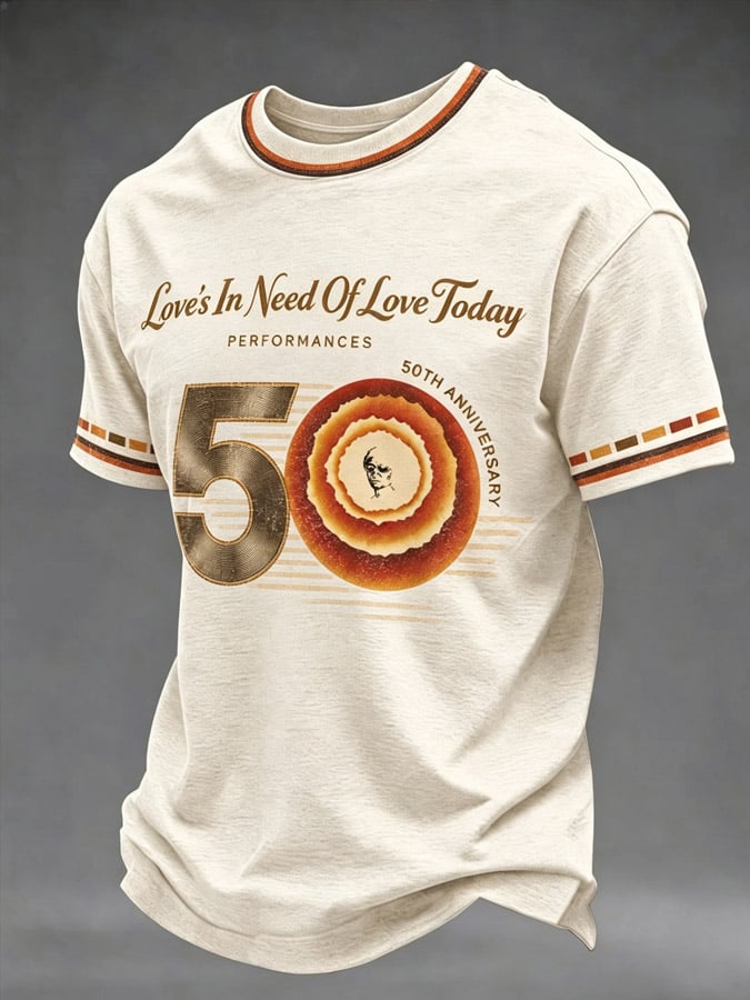 Men's Singer Print Casual T-Shirt