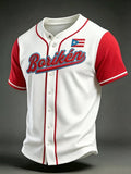 Men's Puerto Rico Cangrejeros de Santurce Baseball Print Casual Top