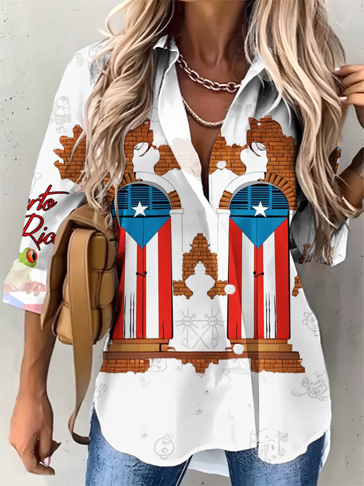 Women's Puerto Rico Graphic Casual Shirt