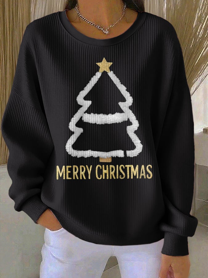 Women's Casual Print Long Sleeve Knit Top