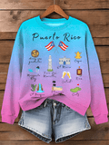 Puerto RIco Singer Boricua Decorate Printed Sweatshirt