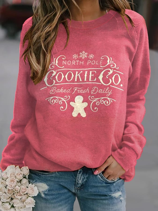 Women's Christmas Print Long Sleeve Sweatshirt