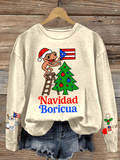 Puerto Rican Coquito Navidad Boricua Printed Sweatshirt
