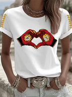 Women's Hot Spot Print Crew Neck T-Shirt