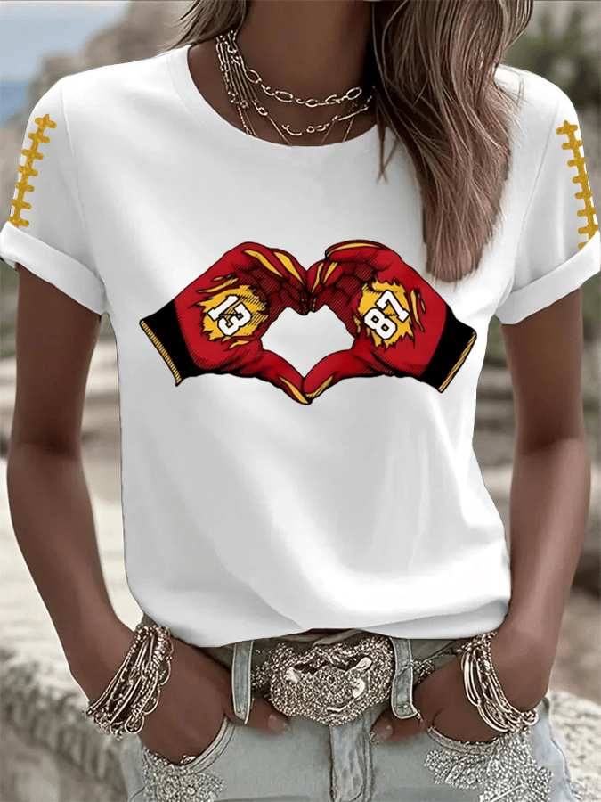 Women's Hot Spot Print Crew Neck T-Shirt