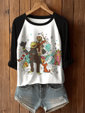 Merry Christmas Printed Raglan T-shirt