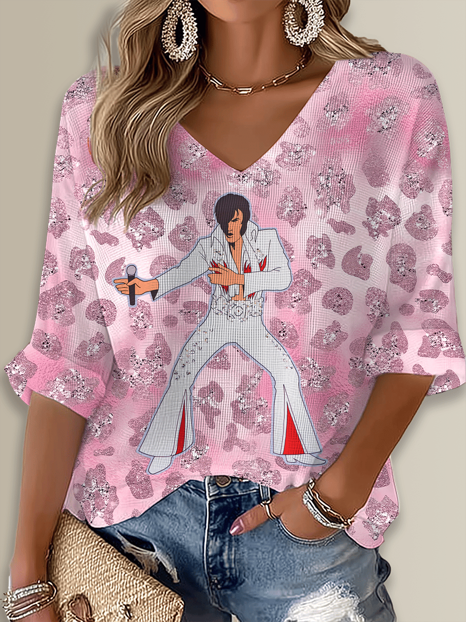 King of Rock And Roll Printed Long Sleeve Top