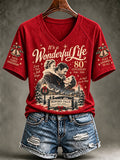 🔥🔥2nd 50% Off 🔥🔥Women's Christmas Print Casual T-shirt