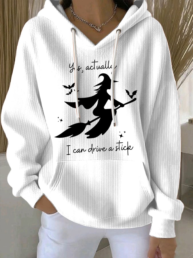 Women's Yes I Can Drive A Stick Print Casual Sweatshirt
