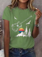 Women's Rustin In The Rain Print Round Neck T-Shirt