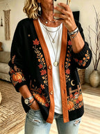 Women's Autumn Printed Casual Cardigan