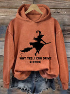 Women's Why Yes Actually I Can Drive A Stick Printed Hoodie