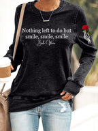 Women's Vintage Rock Tribute Print Casual Sweatshirt