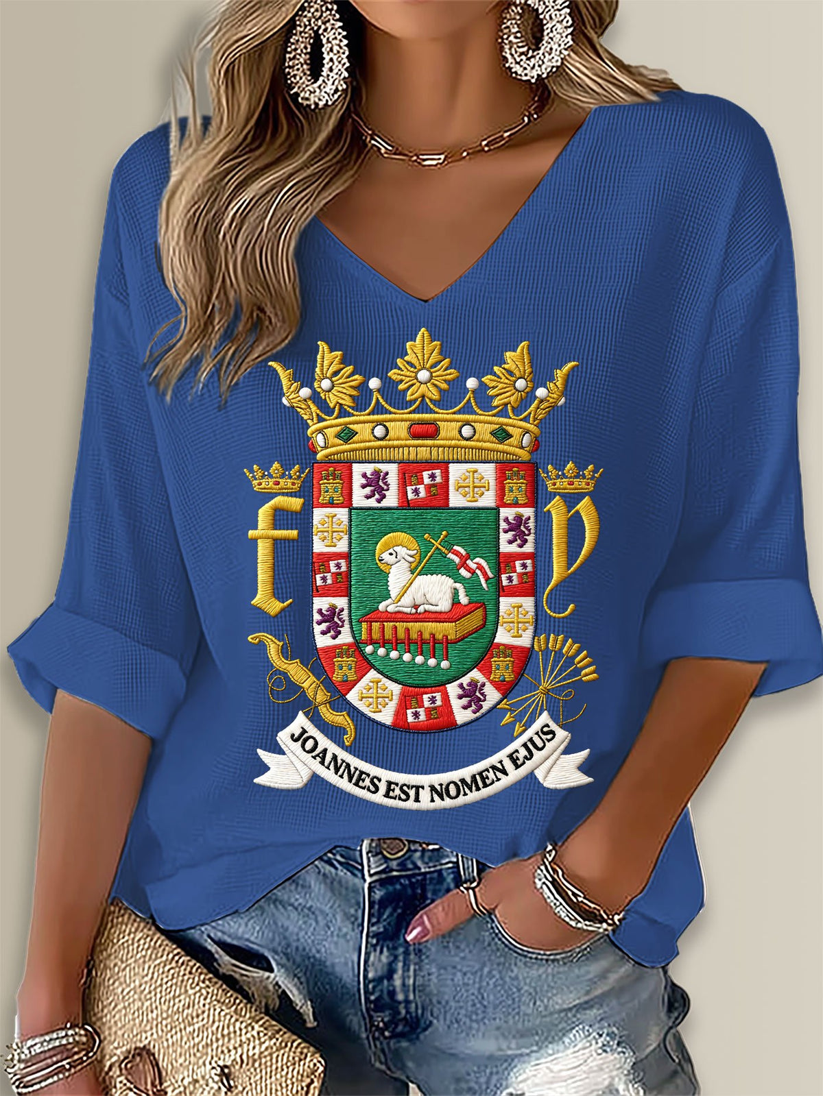 Puerto Rico Printed Long Sleeve Top