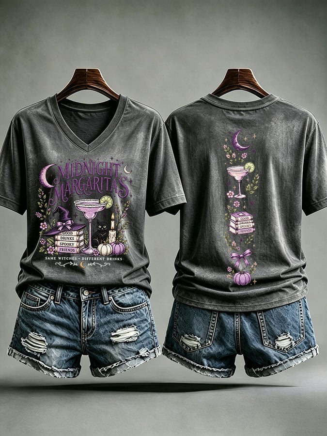 Women's Midnight Margaritas Print Casual T-shirt