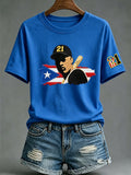 Unisex Puerto Rico Baseball Print T-Shirt