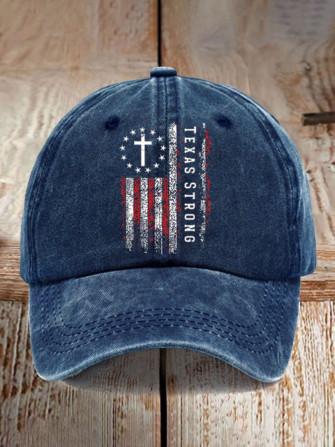 Retro Texas Strong Print Baseball Cap