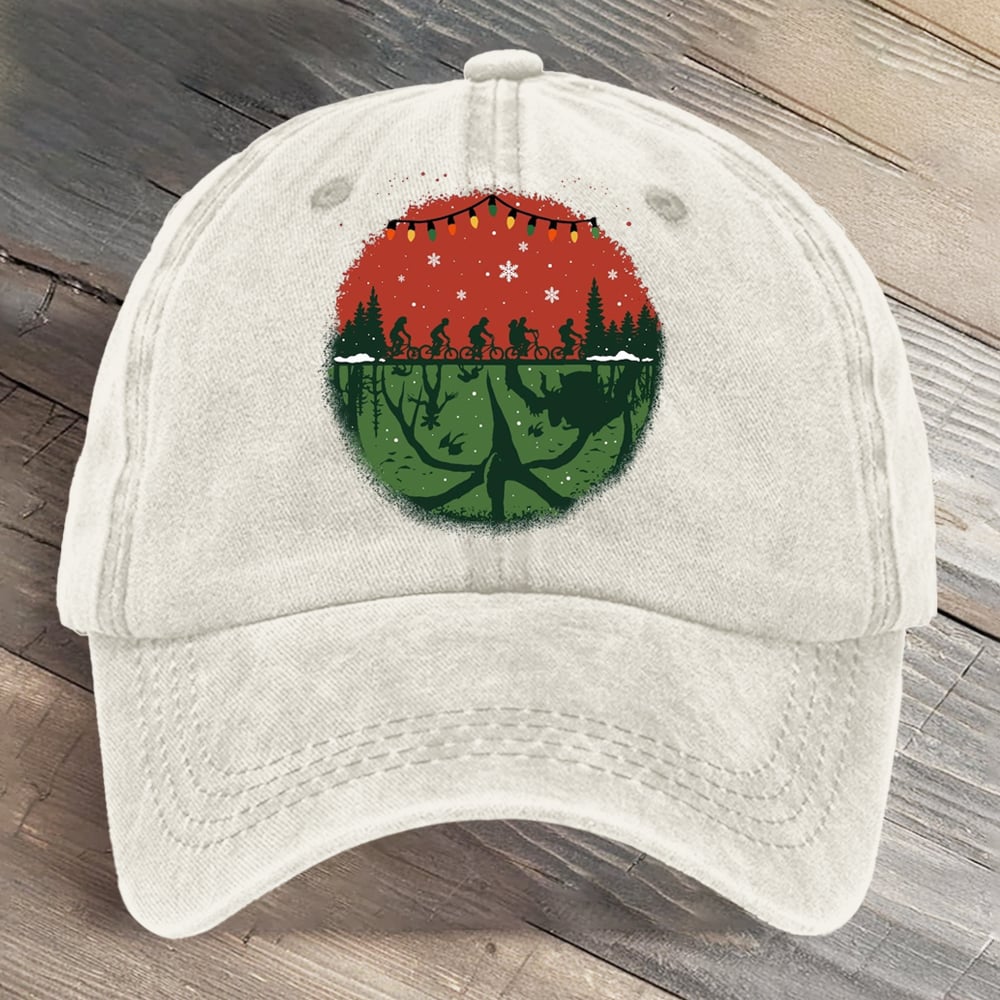 Stranger Upside Down Hawkins 80s Horror Art Printed Cap