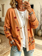 Women's Autumn Printed Casual Cardigan