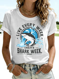 Women's Jaws Print T-Shirt