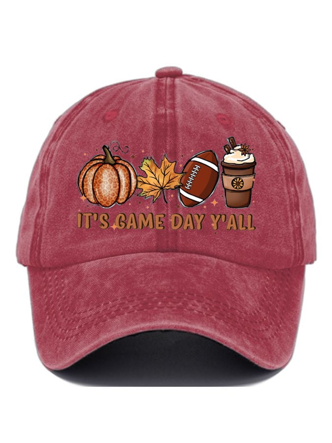 It's Game Day Y'all Football Print Baseball Cap