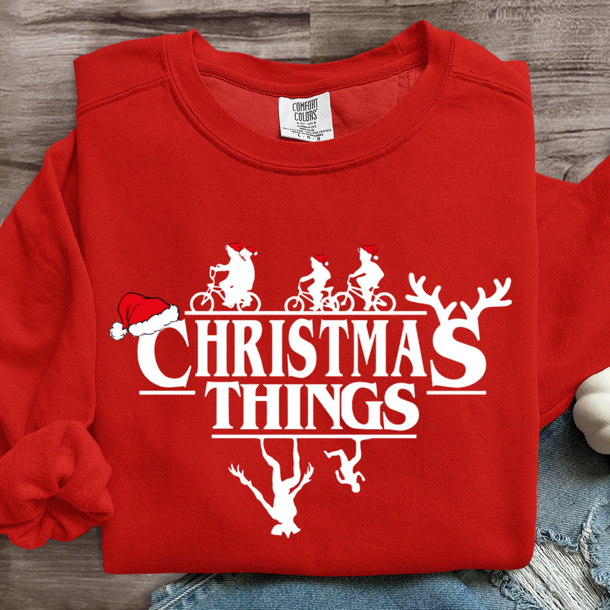 Christmas Things Upside Down Art Print Sweatshirt