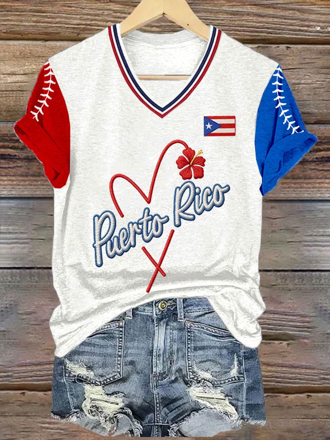 Women's Baseball Print T-Shirt