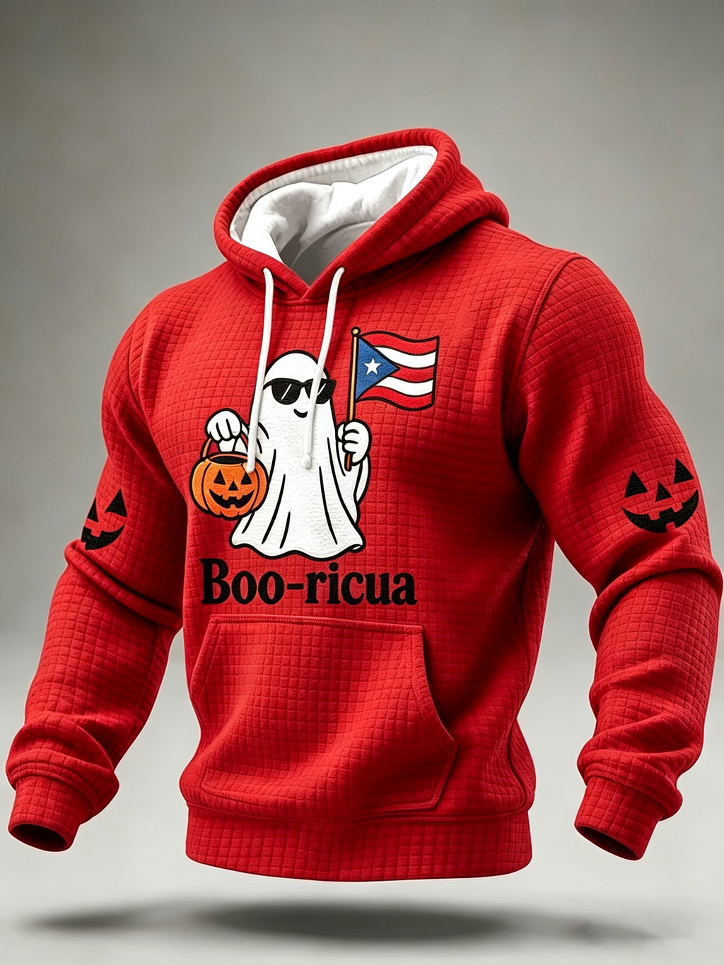 Men'S Boricua Halloween Casual Printed Hoodie