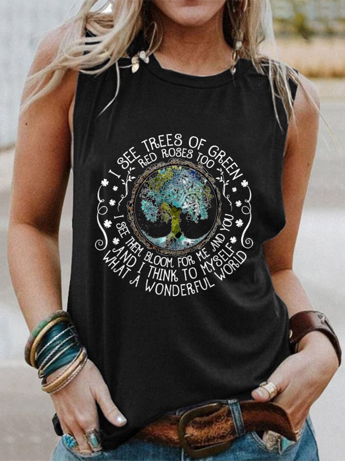 Hippie What A Wonderful World Crew Neck Vest