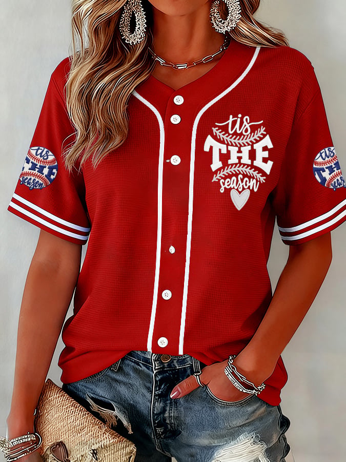 Women's  Baseball Is My Favorite Seasonl  Print Shirt