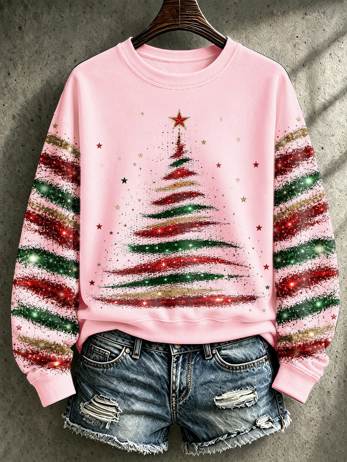Women's Casual Printed Long-Sleeve Sweatshirt
