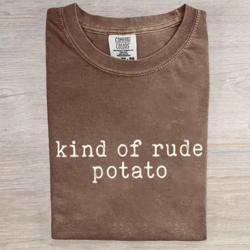 Kind Of Rude Potato Funny Thanksgiving Couples Art Print T-Shirt
